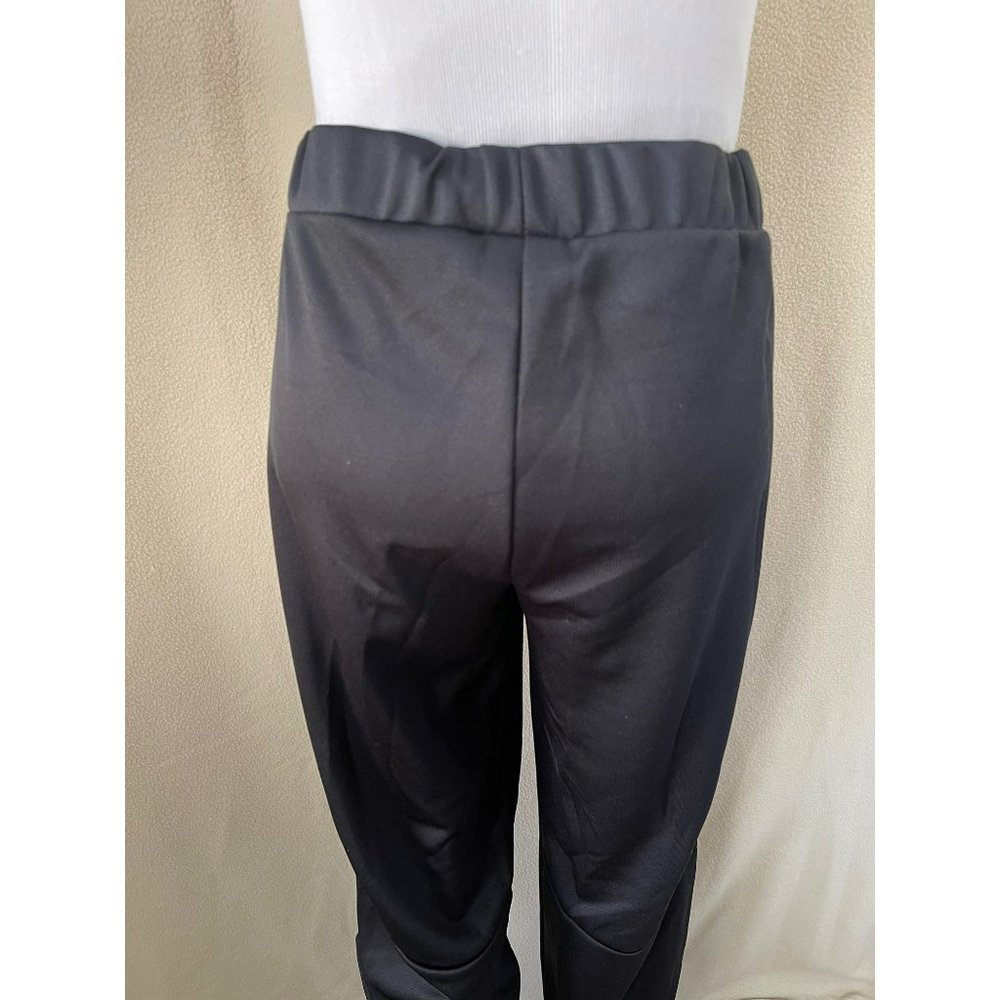 Adidas Black Side Triple Striped Zip Bottom Track/Warm-Up Pants - Picture 6 of 12